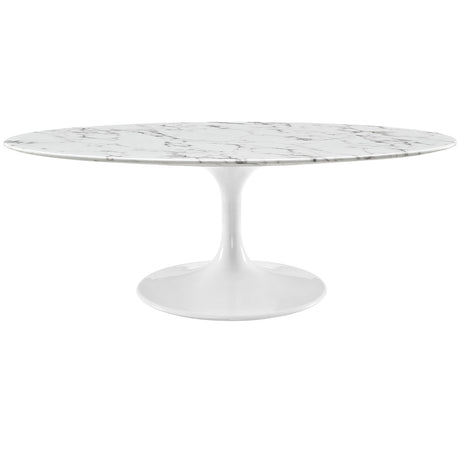 Lippa 48" Oval - Shaped Artificial Marble Top Coffee Table -  Dining Table - BUILDMYPLACE