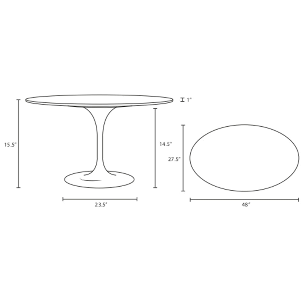 Lippa 48" Oval - Shaped Artificial Marble Top Coffee Table - Dining Table - BUILDMYPLACE