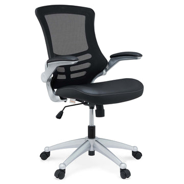 Attainment Computer Desk Mesh Office Chair With Flip-Up Arms - Padded Armrest