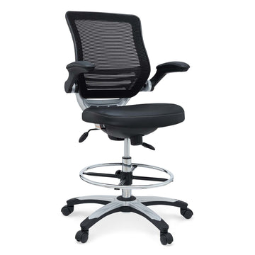 Reception Ergonomic edge Vinyl Drafting Chair With Leg Support -  Drafting Stool Office Chair With excellent Back Support