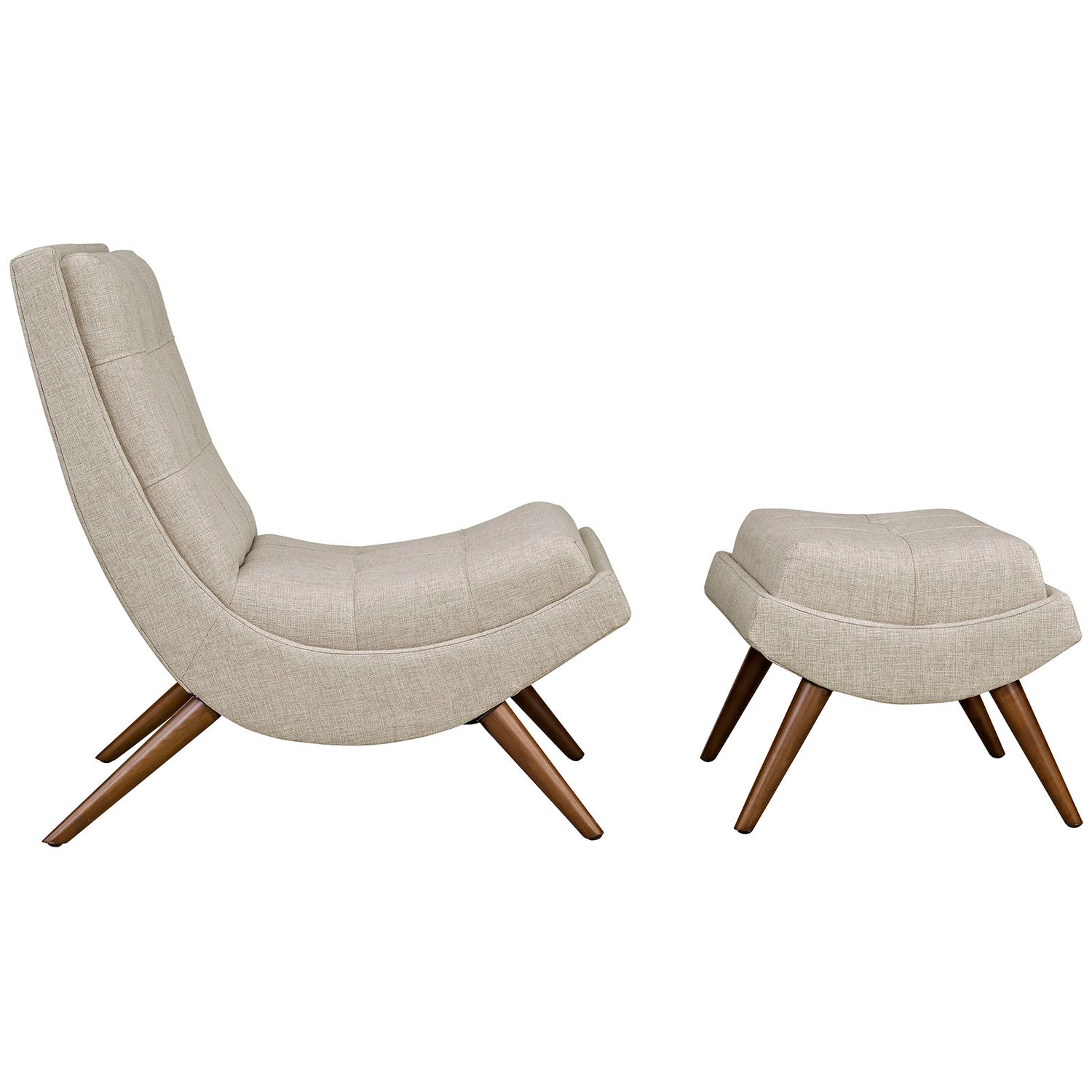 Modern Upholstered Ramp Fabric Lounge Chair Set - Chaise Lounge Chair - BUILDMYPLACE
