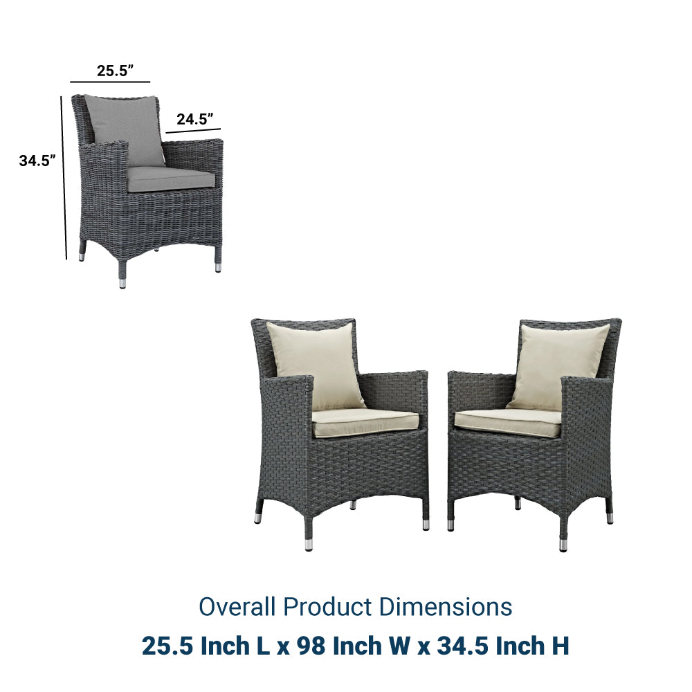 Sojourn 2 Piece Outdoor Patio Sunbrella Dining Set - BUILDMYPLACE
