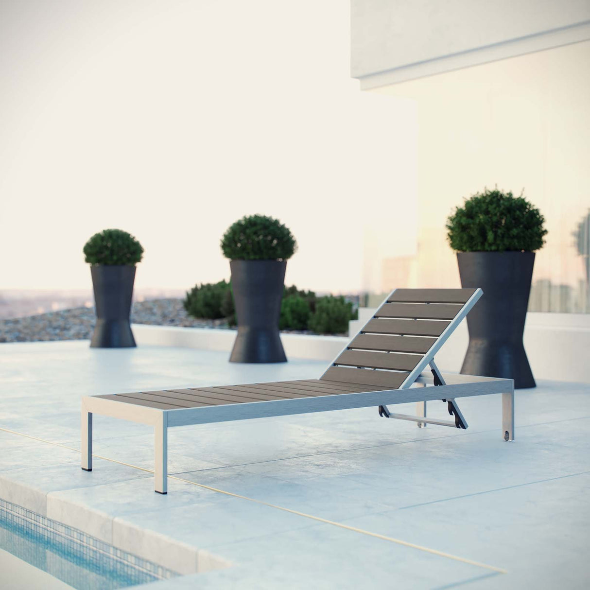 Shore Chaise Outdoor Patio Aluminum - BUILDMYPLACE