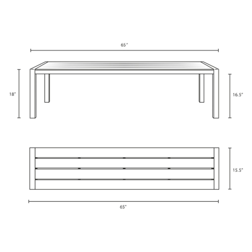 Shore Outdoor Patio Aluminum Bench - BUILDMYPLACE
