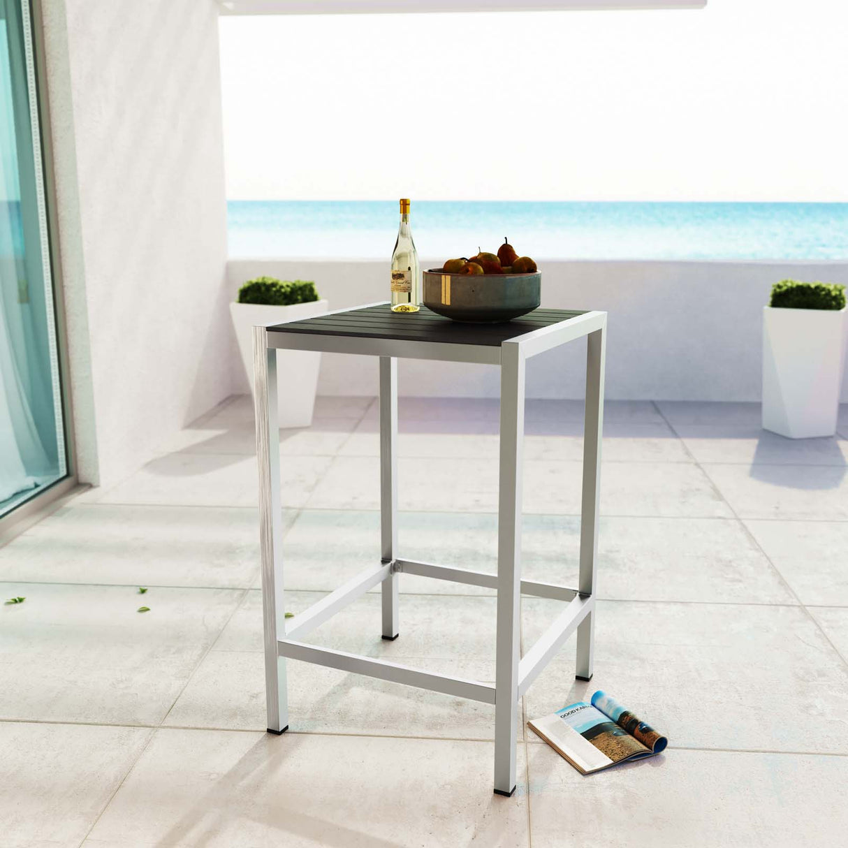 Shore Outdoor Patio Aluminum Bar Table - BUILDMYPLACE