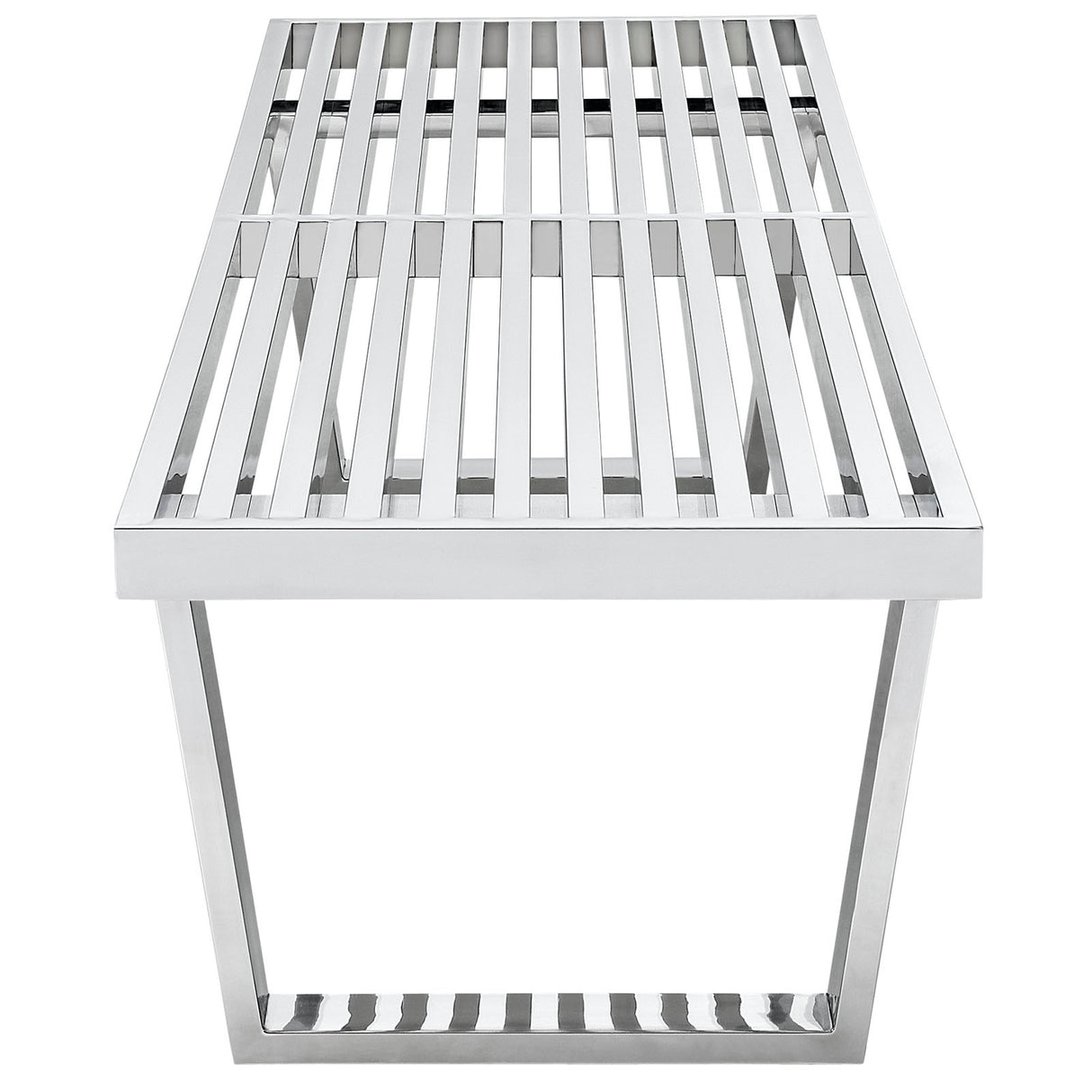 Mid - Century Modern Sauna Stainless Steel Bench - Bench Behind Sofa Living Room - BUILDMYPLACE