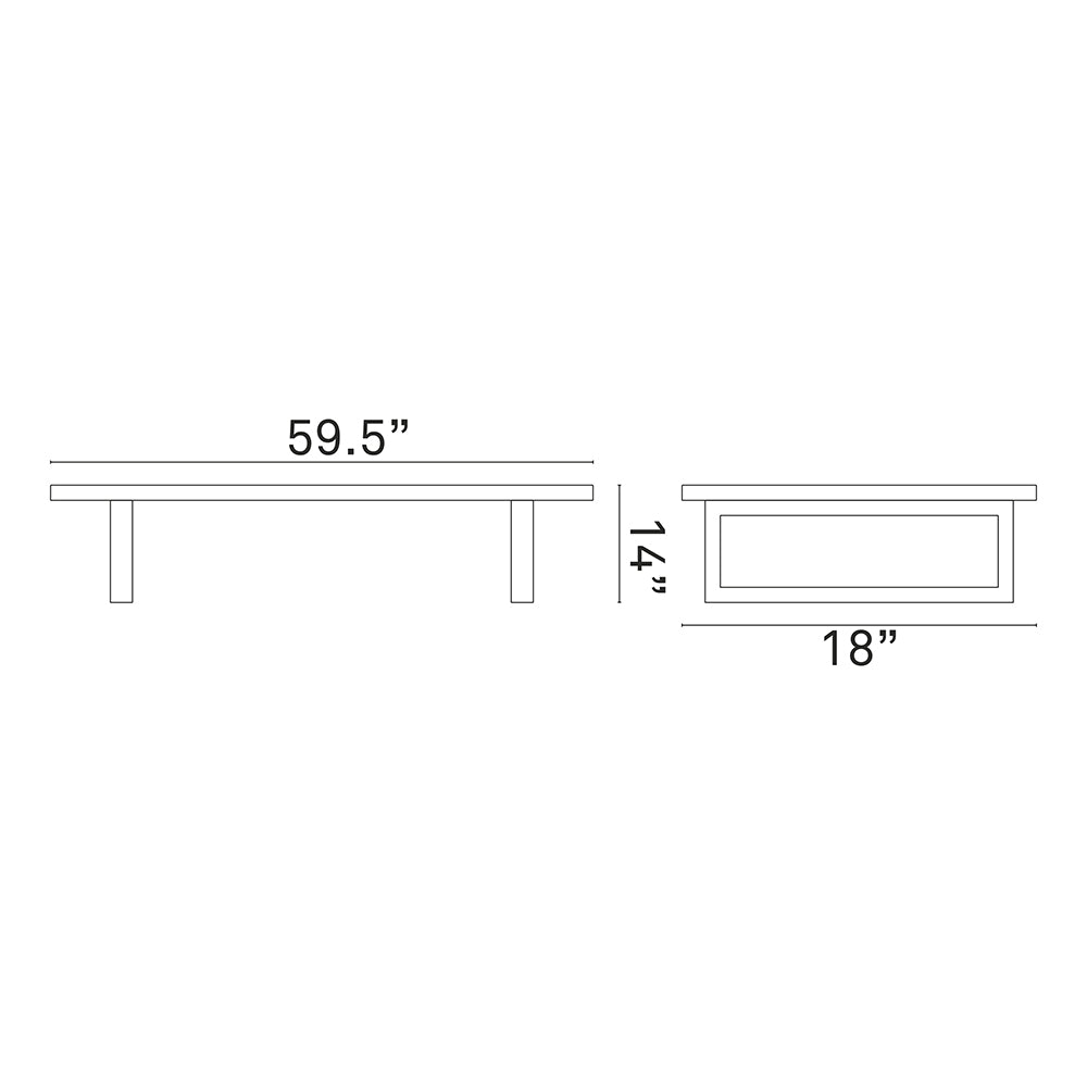 Mid - Century Modern Sauna Stainless Steel Bench - Bench Behind Sofa Living Room - BUILDMYPLACE