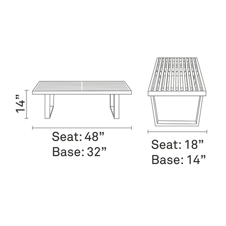 Mid - Century Modern Sauna Stainless Steel Bench - Bench Behind Sofa Living Room - BUILDMYPLACE