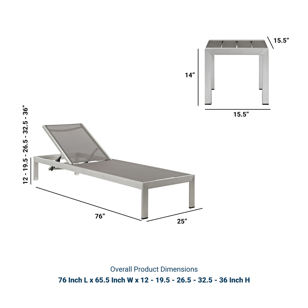 Shore 3 Piece 2 Seater Outdoor Patio Aluminum Set - BUILDMYPLACE