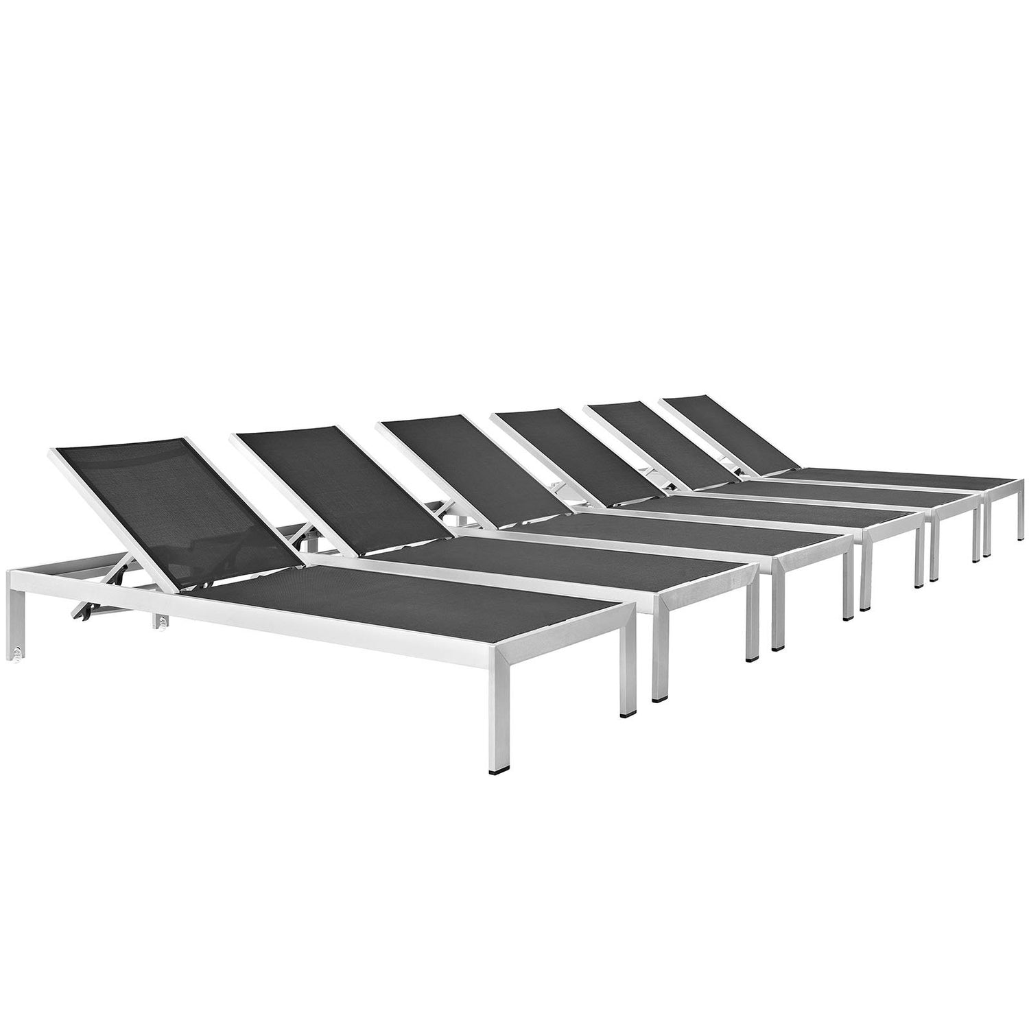 Shore Outdoor Patio Aluminum Mesh Chaise - BUILDMYPLACE