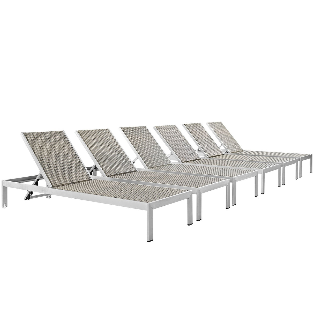 Shore Chaise Outdoor Patio Aluminum Set of 6 - BUILDMYPLACE
