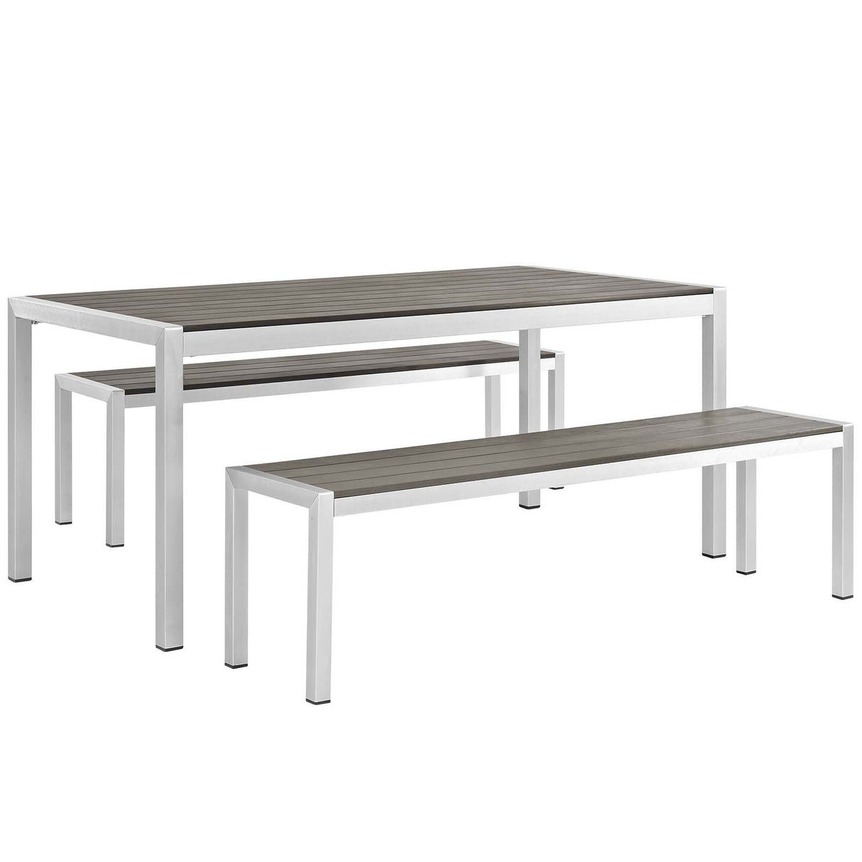 Shore 3 Piece Outdoor Patio Aluminum Dining Set - BUILDMYPLACE