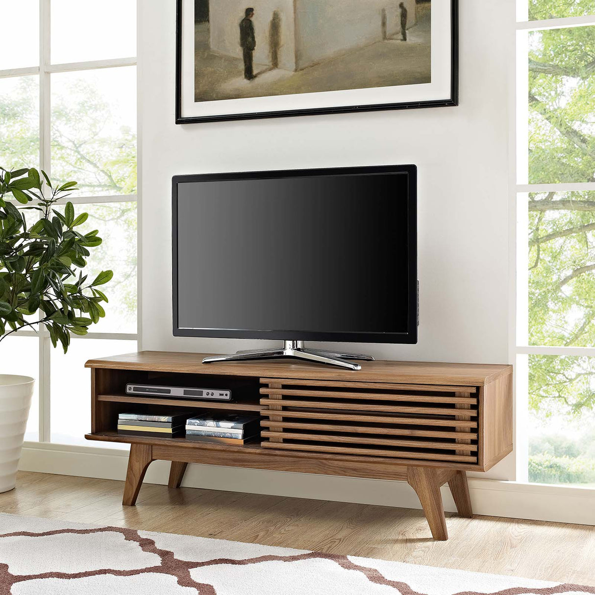 Modern Render 48" Entertainment Center Tv Stand - Storage Organizer For Living Room - BUILDMYPLACE