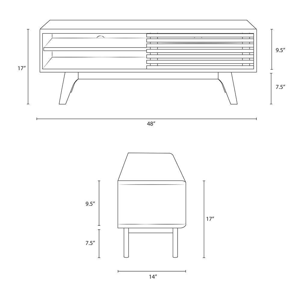 Modern Render 48" Entertainment Center Tv Stand - Storage Organizer For Living Room - BUILDMYPLACE