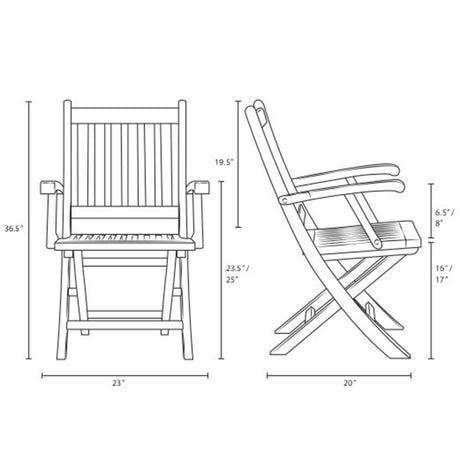 One Marina Outdoor Patio Teak Folding Chair - BUILDMYPLACE