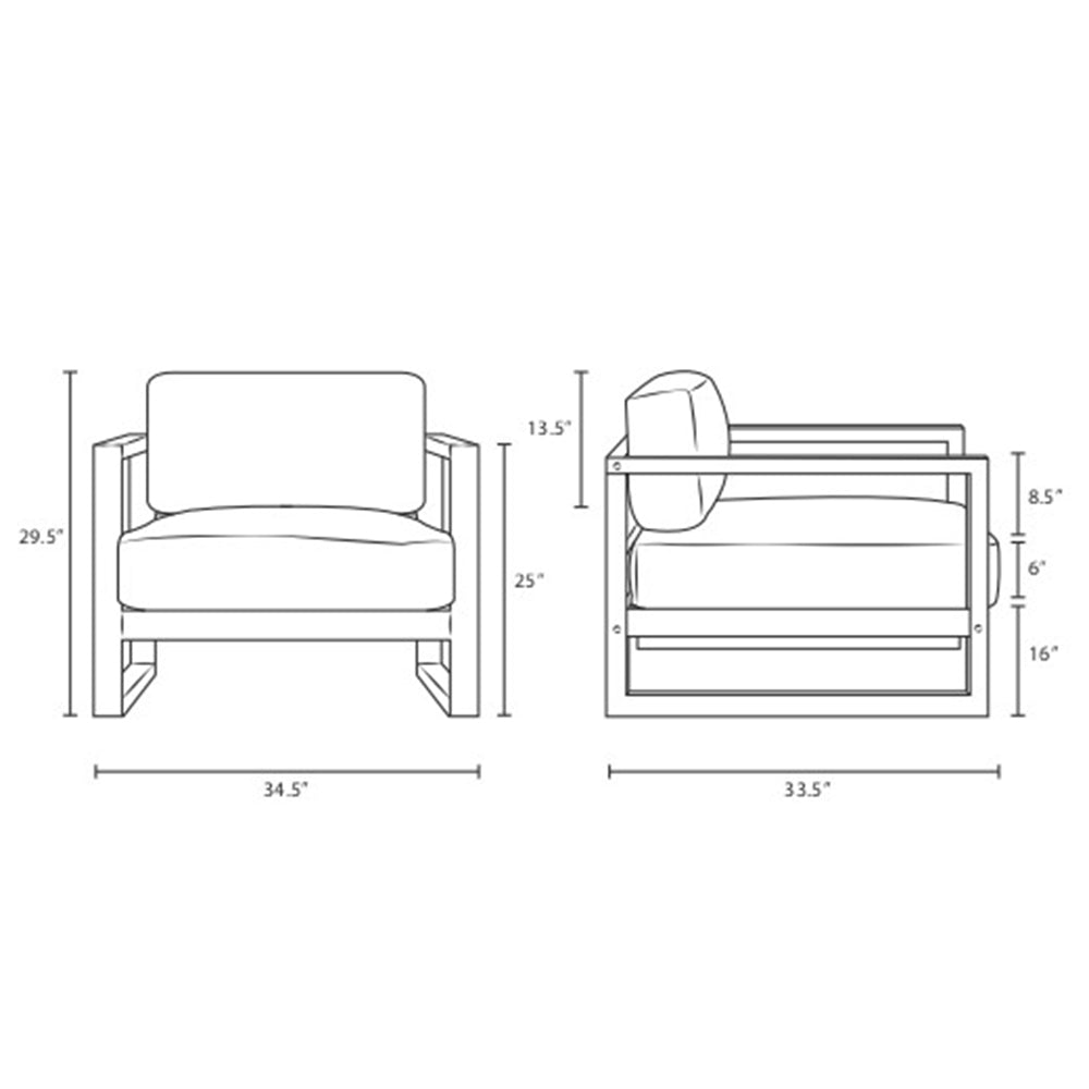 Upland Outdoor Patio Teak Armchair - BUILDMYPLACE