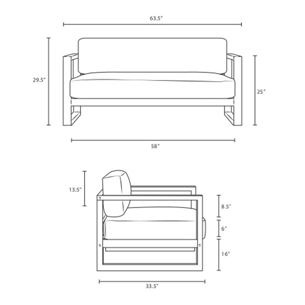 Upland Outdoor Patio Teak Sofa - BUILDMYPLACE