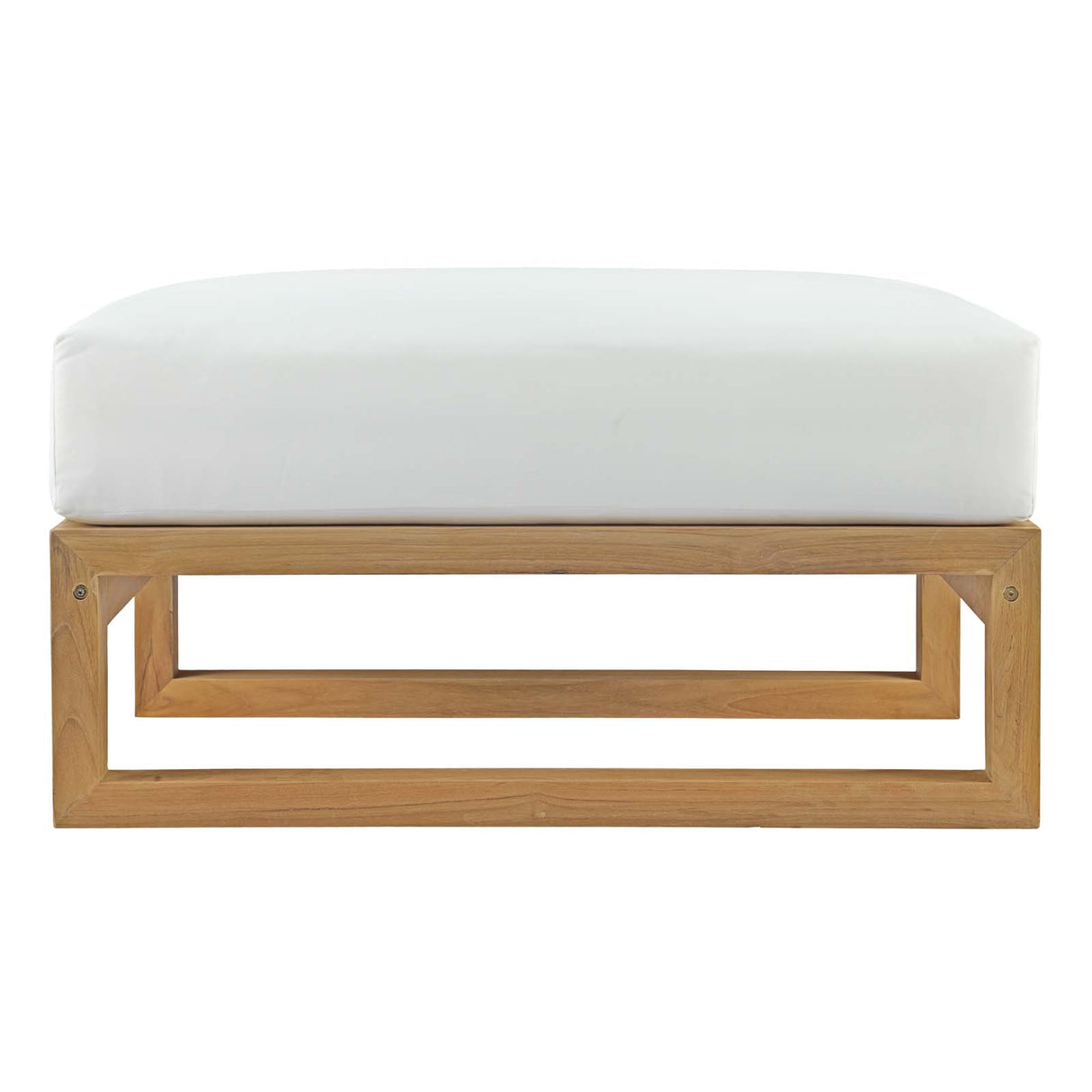 Upland Outdoor Patio Teak Ottoman - BUILDMYPLACE
