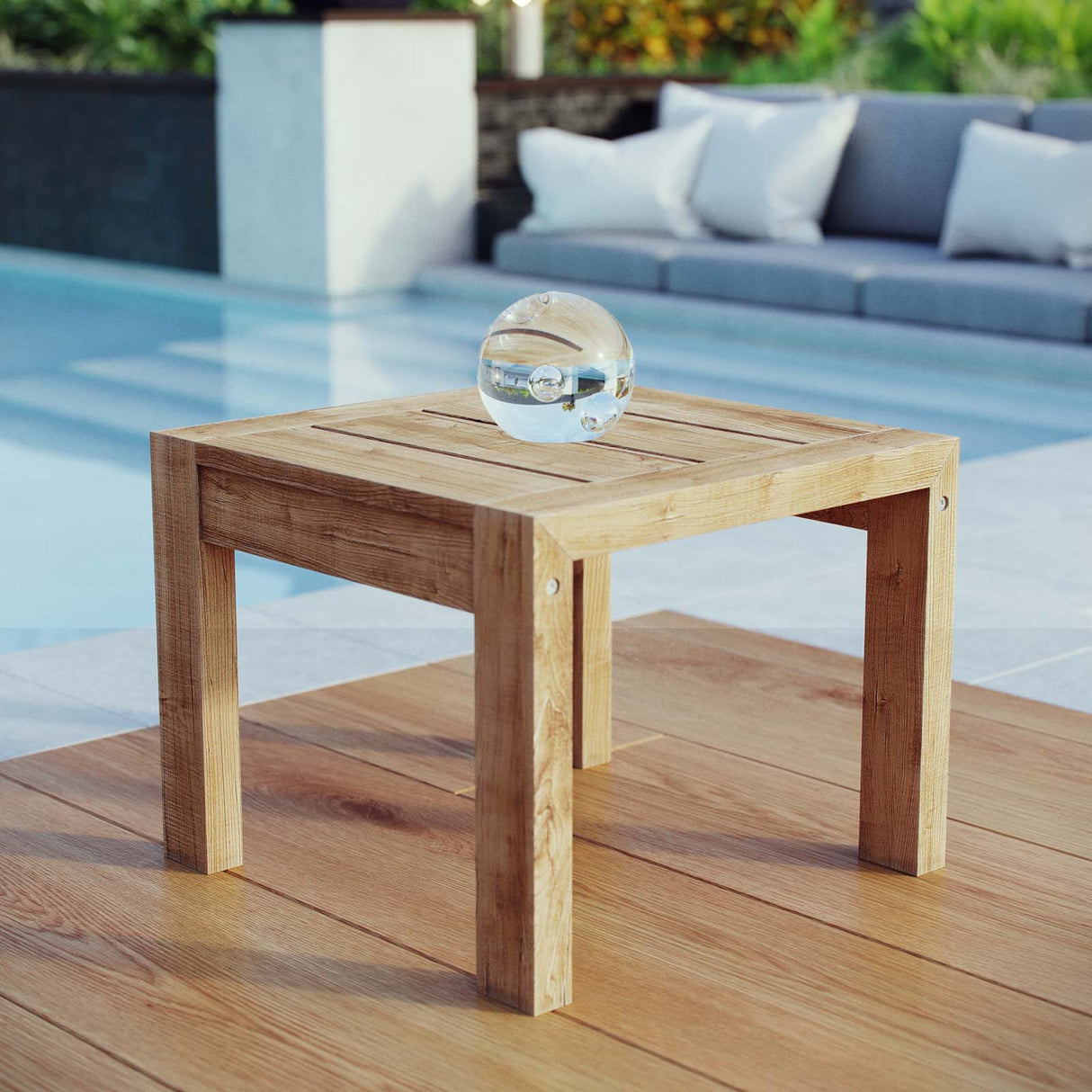 Upland Outdoor Patio Wood Side Table - BUILDMYPLACE