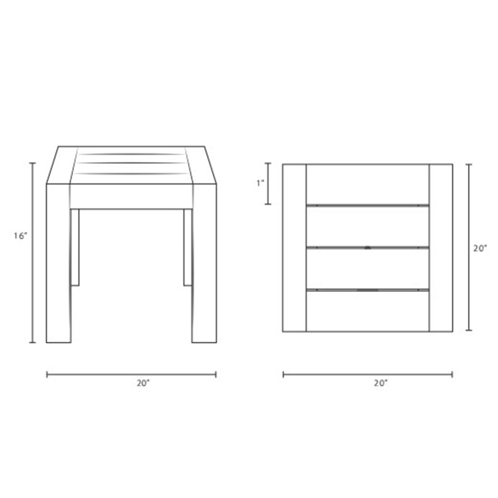 Upland Outdoor Patio Wood Side Table - BUILDMYPLACE