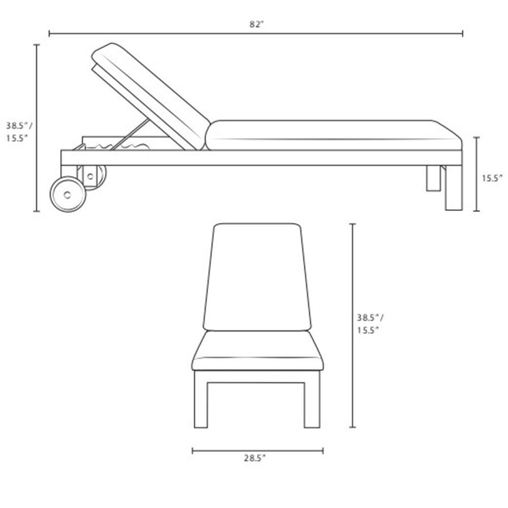 Upland Outdoor Patio Teak Chaise - BUILDMYPLACE