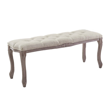 Vintage Upholstered Fabric Regal Living Room Bench - Living Room Accent Bench