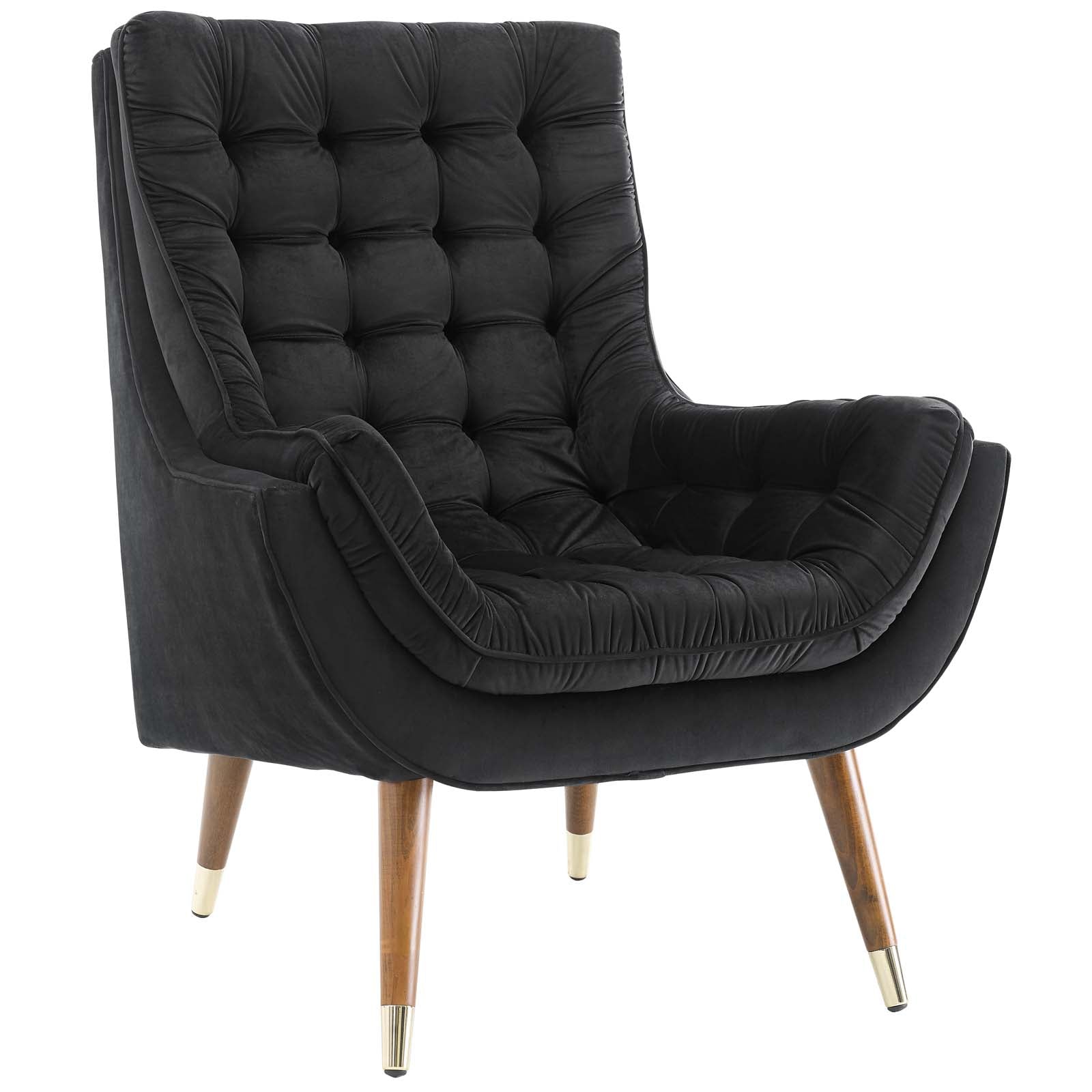 Modern Upholstered Performance Suggest Button Tufted Velvet Lounge Cha