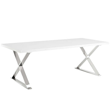 Modern Sector Dining Table - Stainless Steel X base - 30