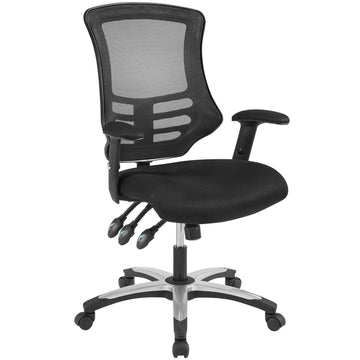 Mid Back Calibrate Mesh Office Chair with Padded Armrest- Ergonomic  Computer Desk