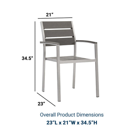 Shore Outdoor Patio Aluminum Dining Armchair - BUILDMYPLACE