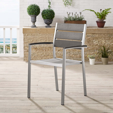 Shore Outdoor Patio Aluminum Dining Armchair - BUILDMYPLACE