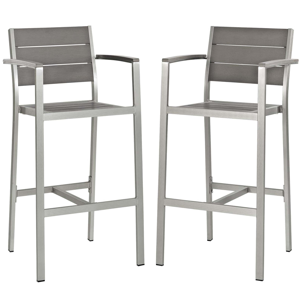 Shore Bar Stool Outdoor Patio Aluminum Set Of 2 - BUILDMYPLACE