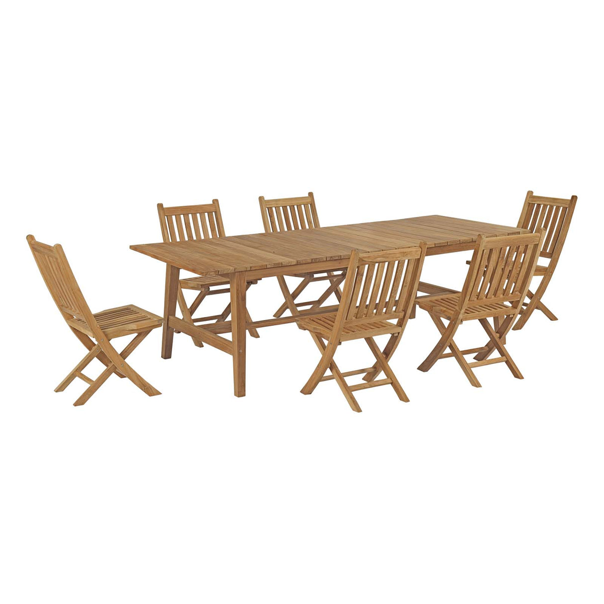 Marina Outdoor Patio Teak Outdoor Dining Set With One Dorset Table - BUILDMYPLACE