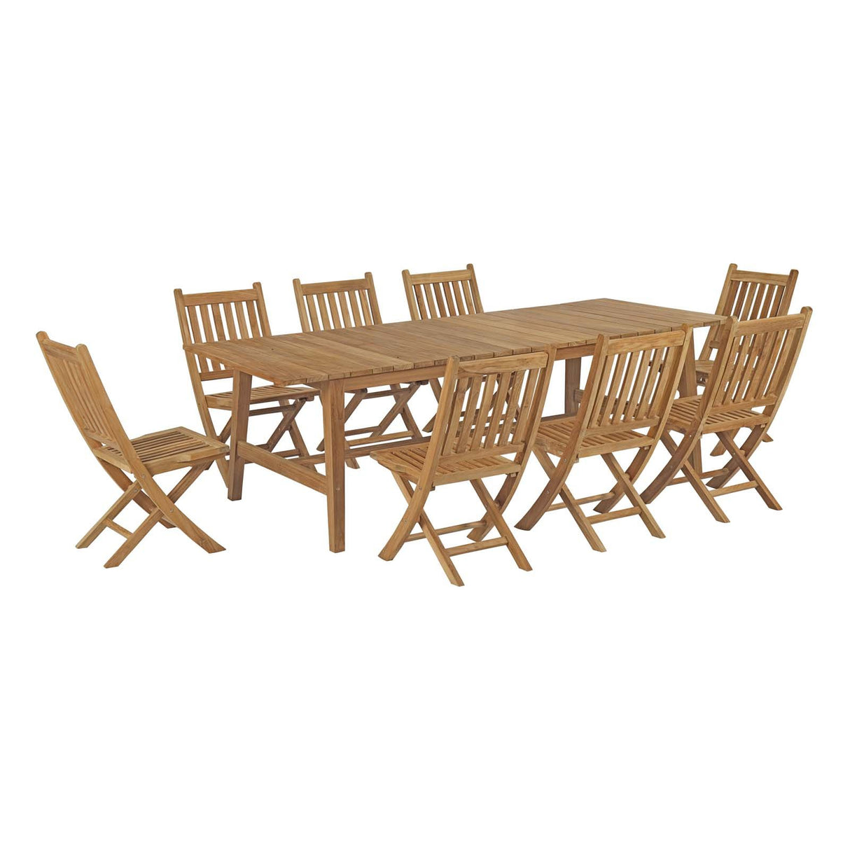 Marina Outdoor Patio Teak Outdoor Dining Set With One Dorset Table - BUILDMYPLACE