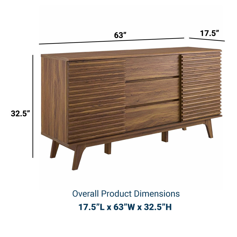 Modern Render 63" Entertainment Center Tv Stand - Storage Organizer for Living Room - BUILDMYPLACE