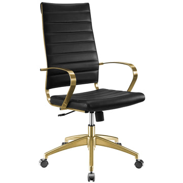 Jive Gold Stainless Steel Highback Ergonomic Computer Office Chair With Armrests