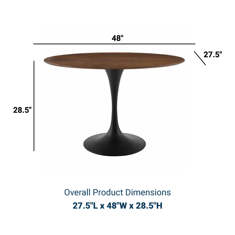Lippa 48" Oval Walnut Dining Table - BUILDMYPLACE