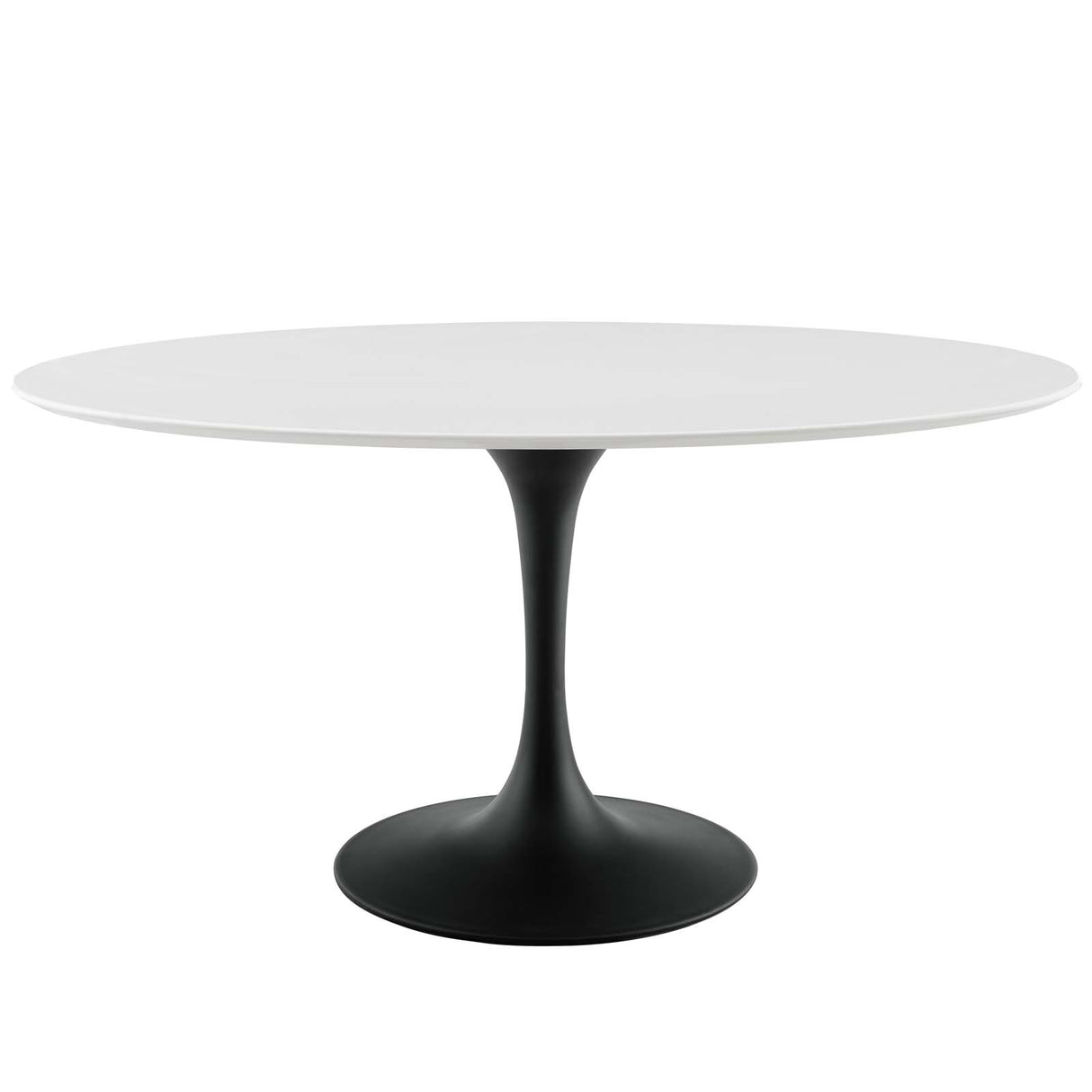 Lippa 60" Oval Wood Top Dining Table - Metal Tapered Base Dining Table - BUILDMYPLACE