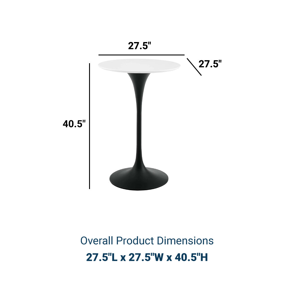 Lippa 28" Round Wood Bar Table In Black Stand - BUILDMYPLACE