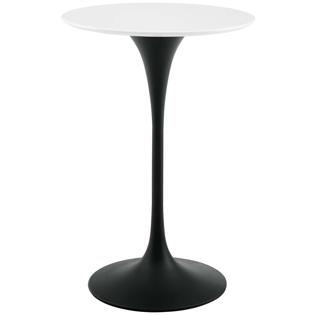 Lippa 28" Round Wood Bar Table In Black Stand - BUILDMYPLACE