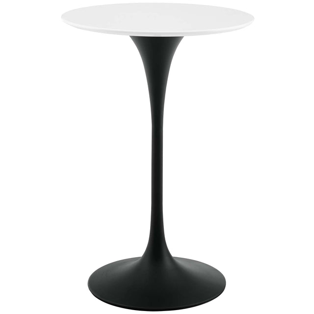 Lippa 28" Round Wood Bar Table In Black Stand - BUILDMYPLACE