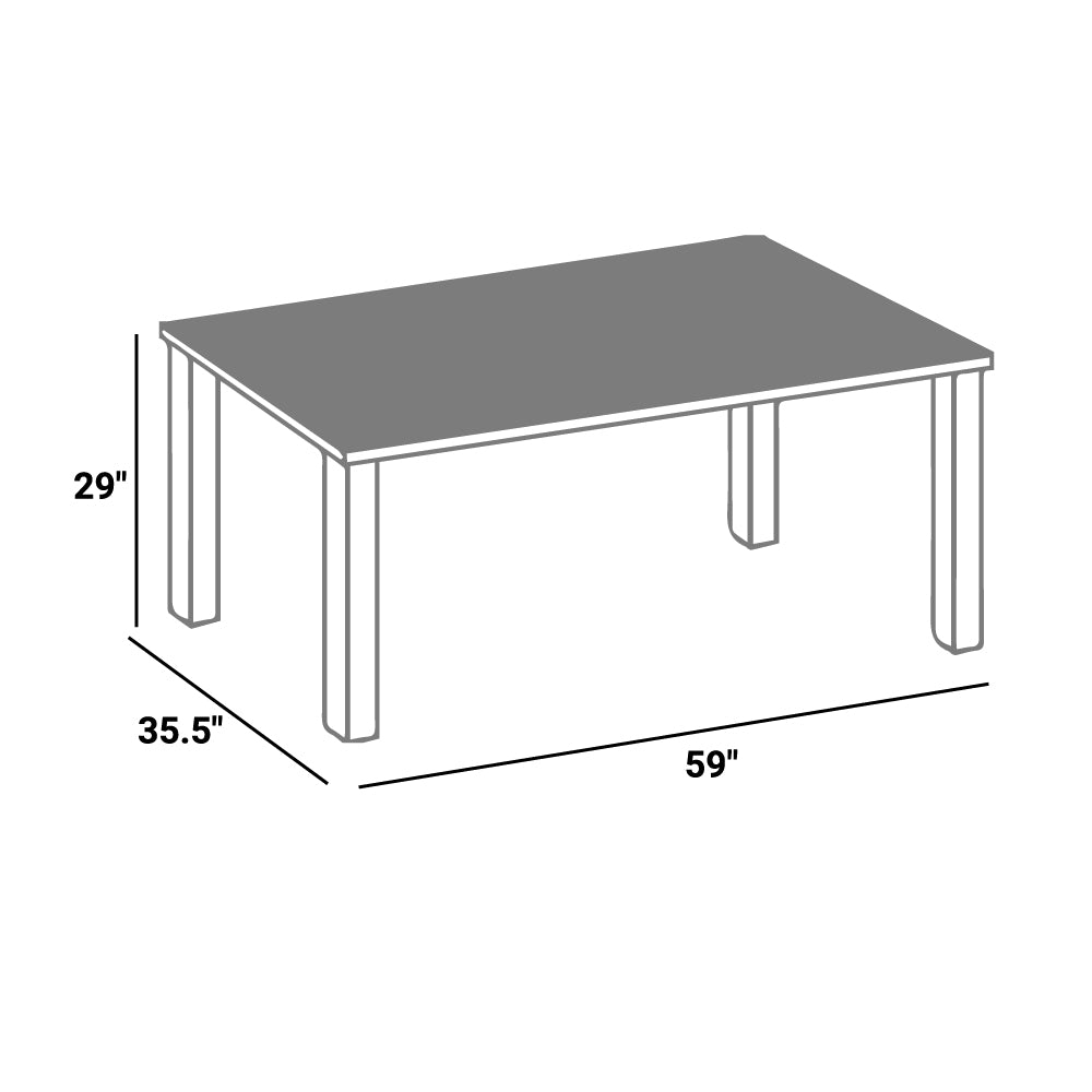 Raleigh 59" Outdoor Patio Aluminum Dining Table