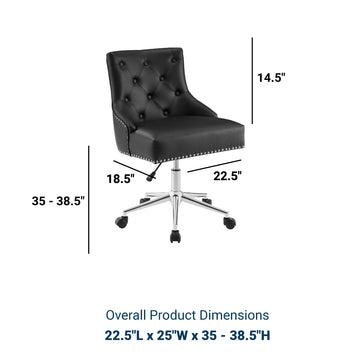 Regent Tufted Button Swivel Faux Leather Ergonomic Office Chair - Best Desk Chair