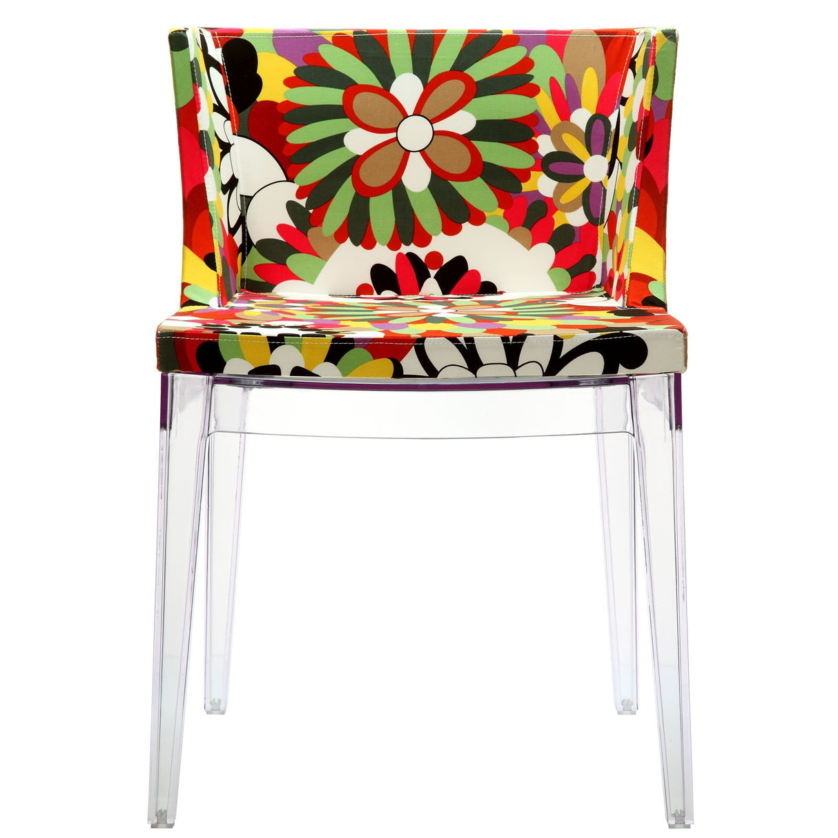 Vintage Flower Kitchen And Dining Side Chair - Fabric Dining Chair In Clear - BUILDMYPLACE