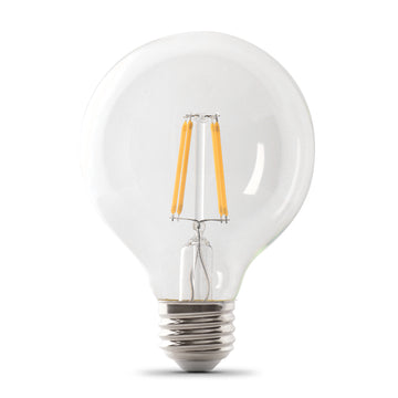 LED Bulbs, G25 Globe, 40W, 350 Lumens, Dimmable, Clear, 2700K, CEC Compliant , 3Pk