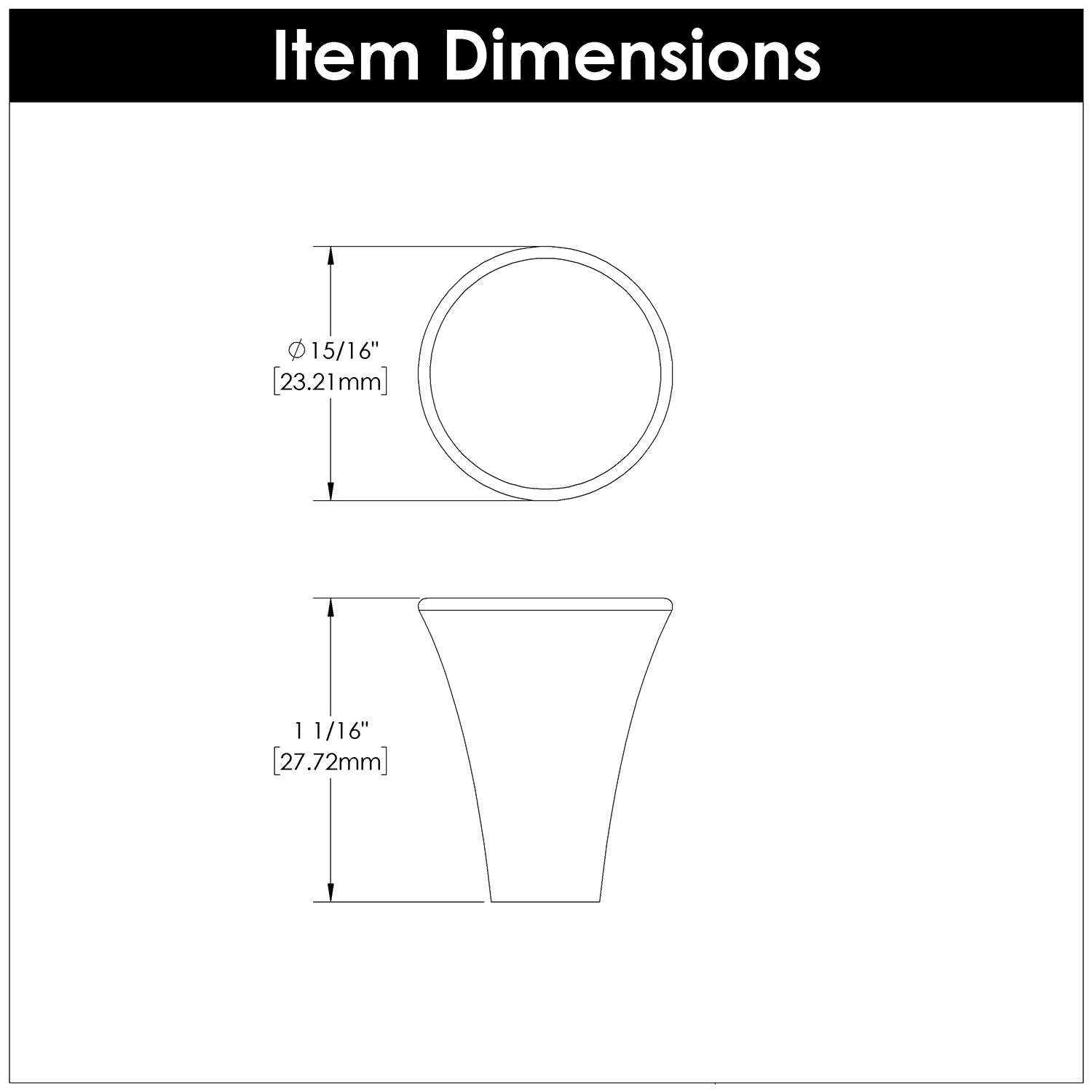 Knob 15/16 Inch Diameter - Maven Collection