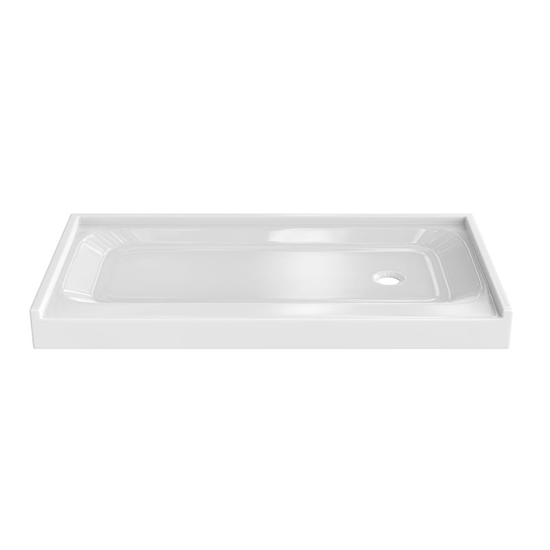 Shower Tray - Right Drain Single Threshold - Acrylic and Fiberglass - 60 X 32 X 5.5