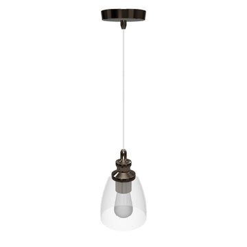1-Light Island Pendant Light, Brushed Nickel Finish with Clear Glass Shade  E26 Base, UL Listed, 3 Years Warranty