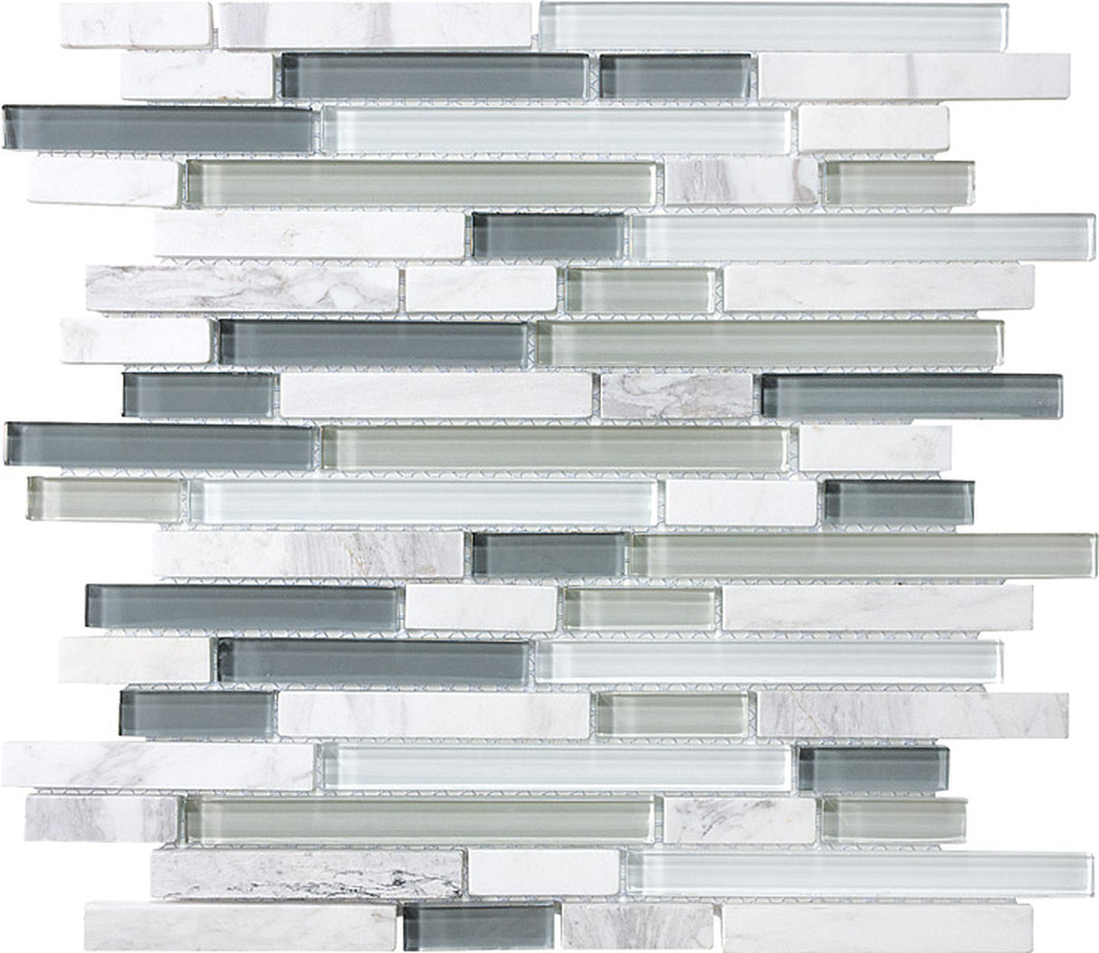 Iceland Random Strip Glass Stone Blend Mosaic