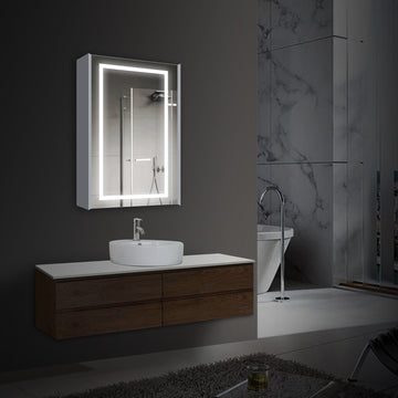Wall Mounted LED Mirror Medicine Cabinets with On/Off Switch, Double Sided bathroom mirror cabinet
